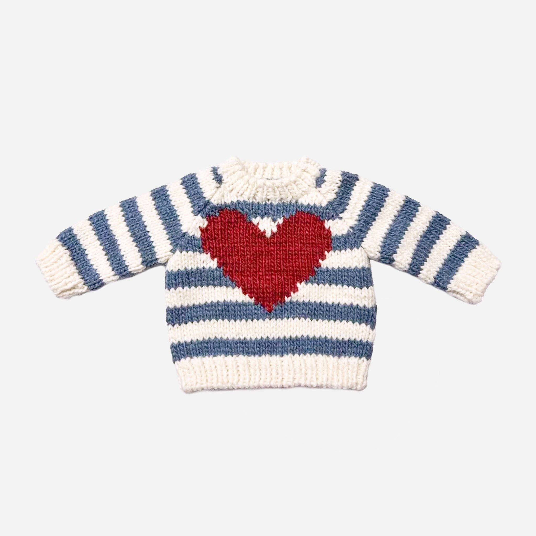 Stripe Big Heart Sweater
