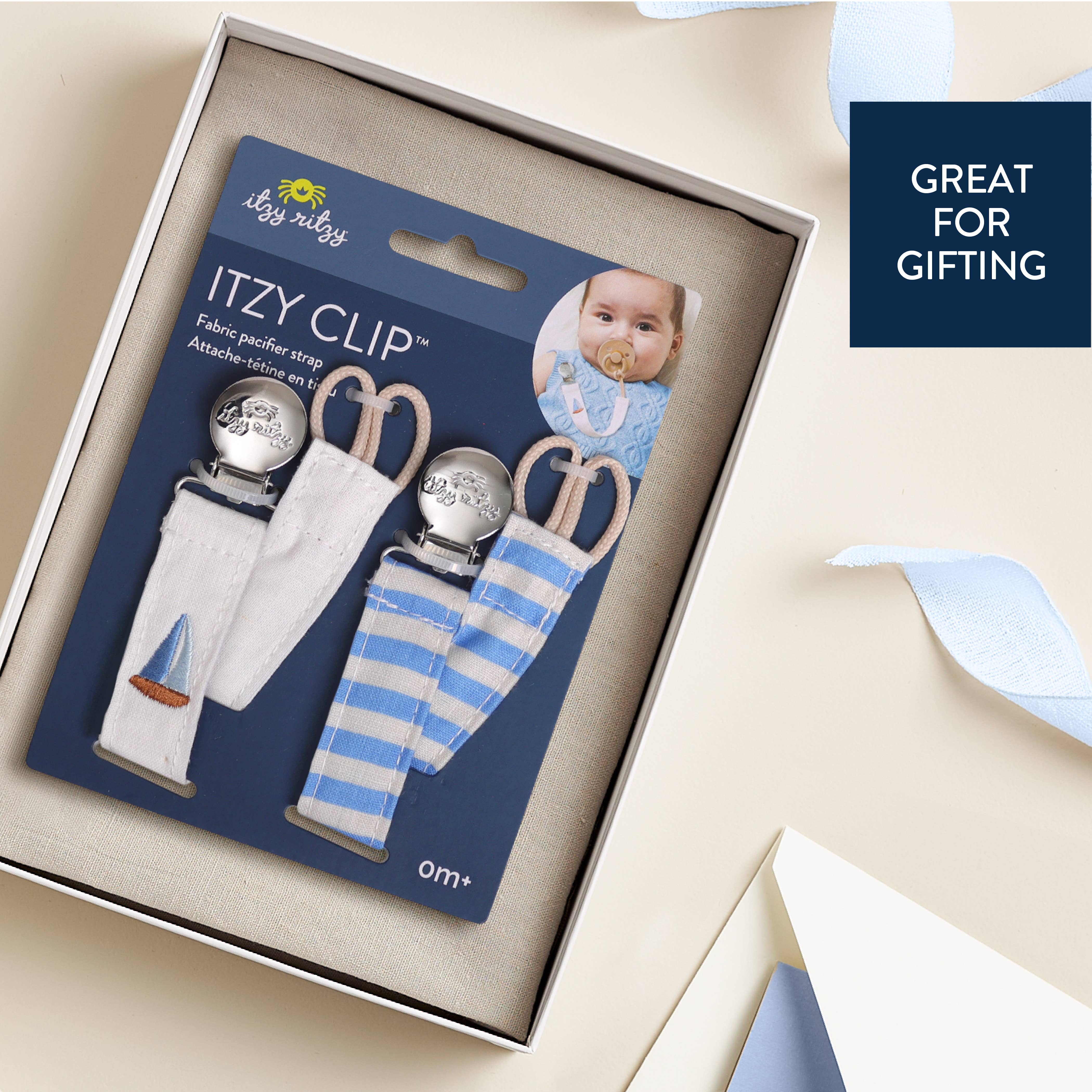 Itzy Clip™ - Fabric Pacifier Strap - Nautical