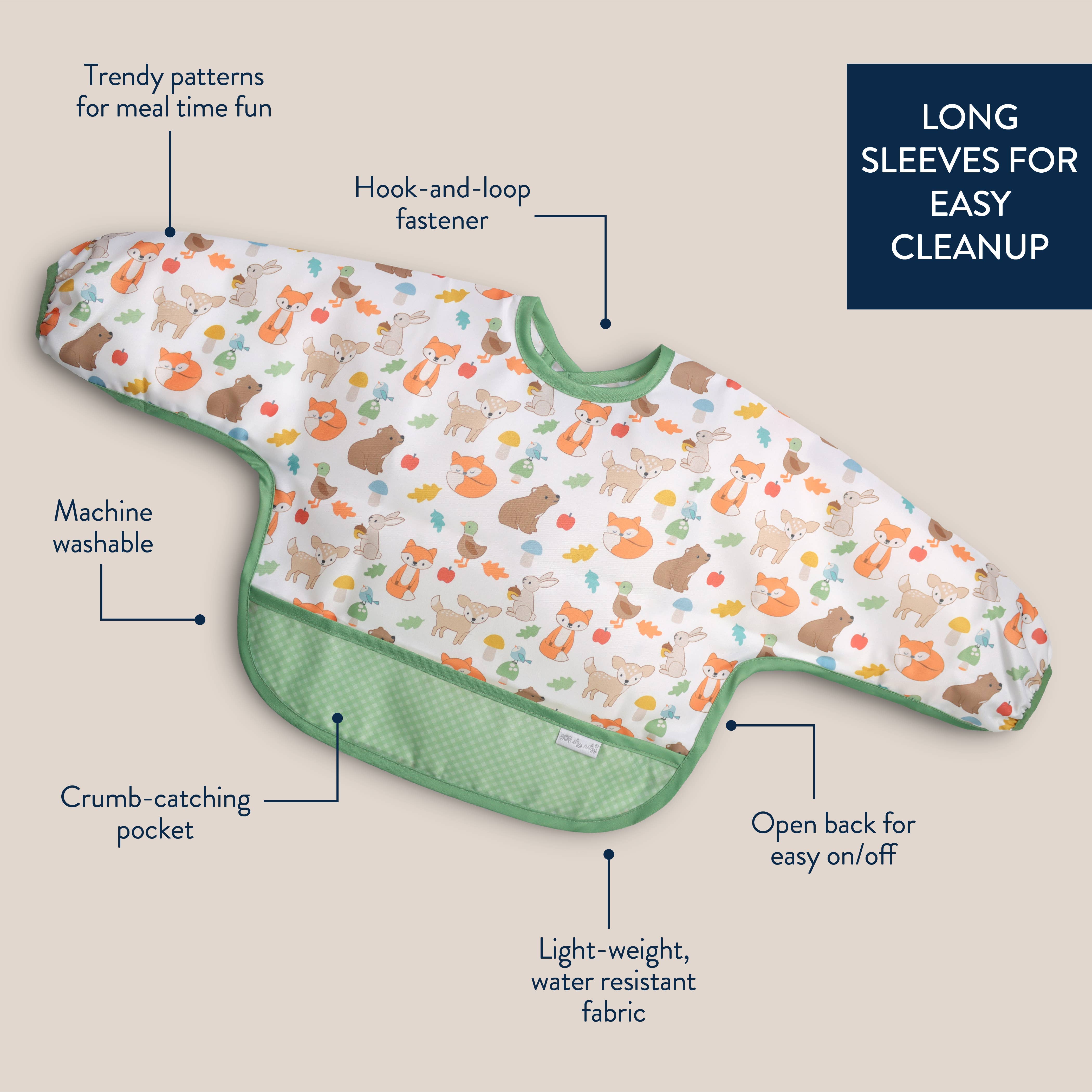Itzy Everywhere Bib™ - Woodland