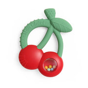 Bitzy Shake™ - Silicone Teether with Rattle - Cherry