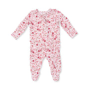 Serene Floral - 2 Way Ruffle Back Zipper Footie