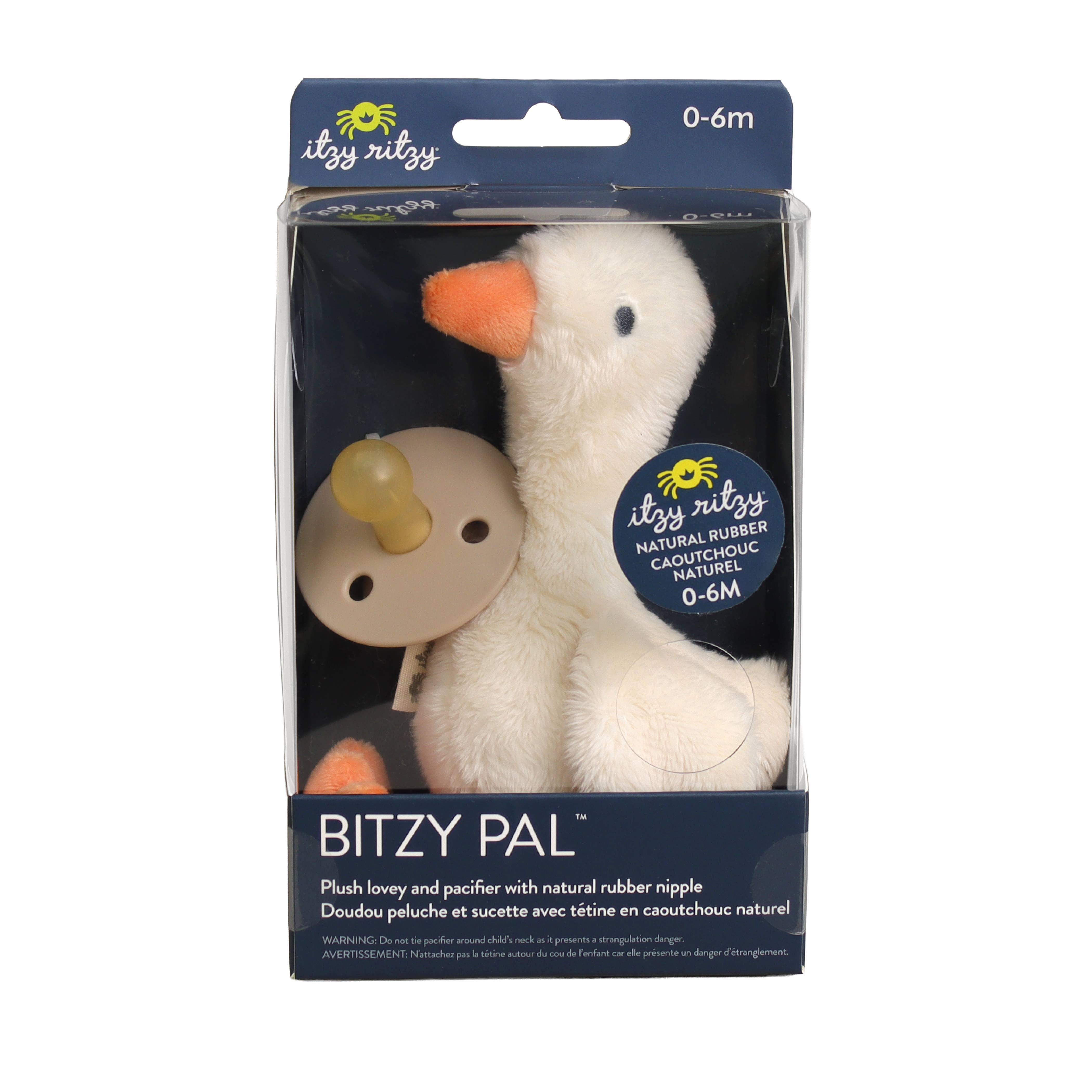 Bitzy Pal Natural Rubber Pacifier & Plush - Goose