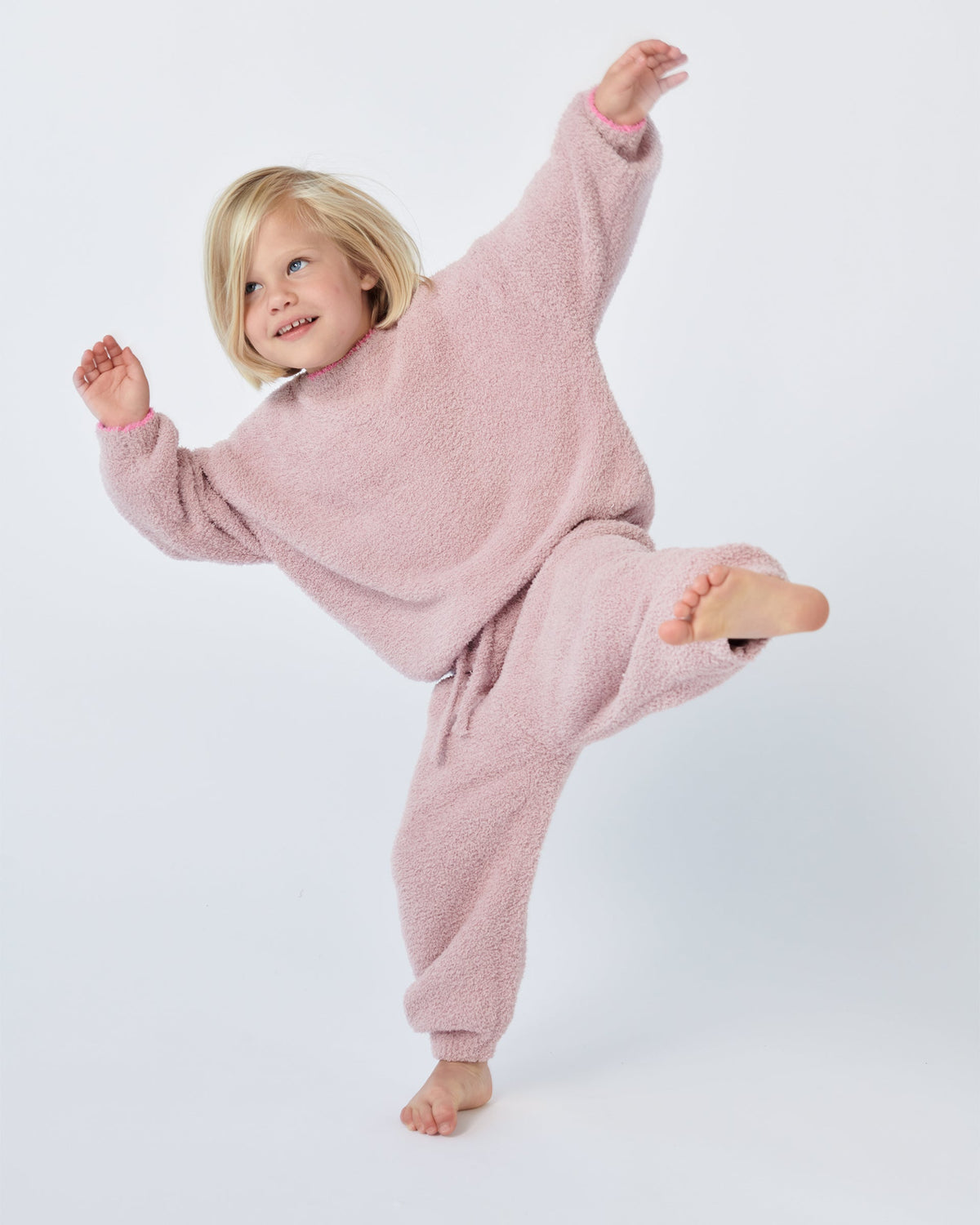 Fuzzy Lounge Pants - Ash Rose