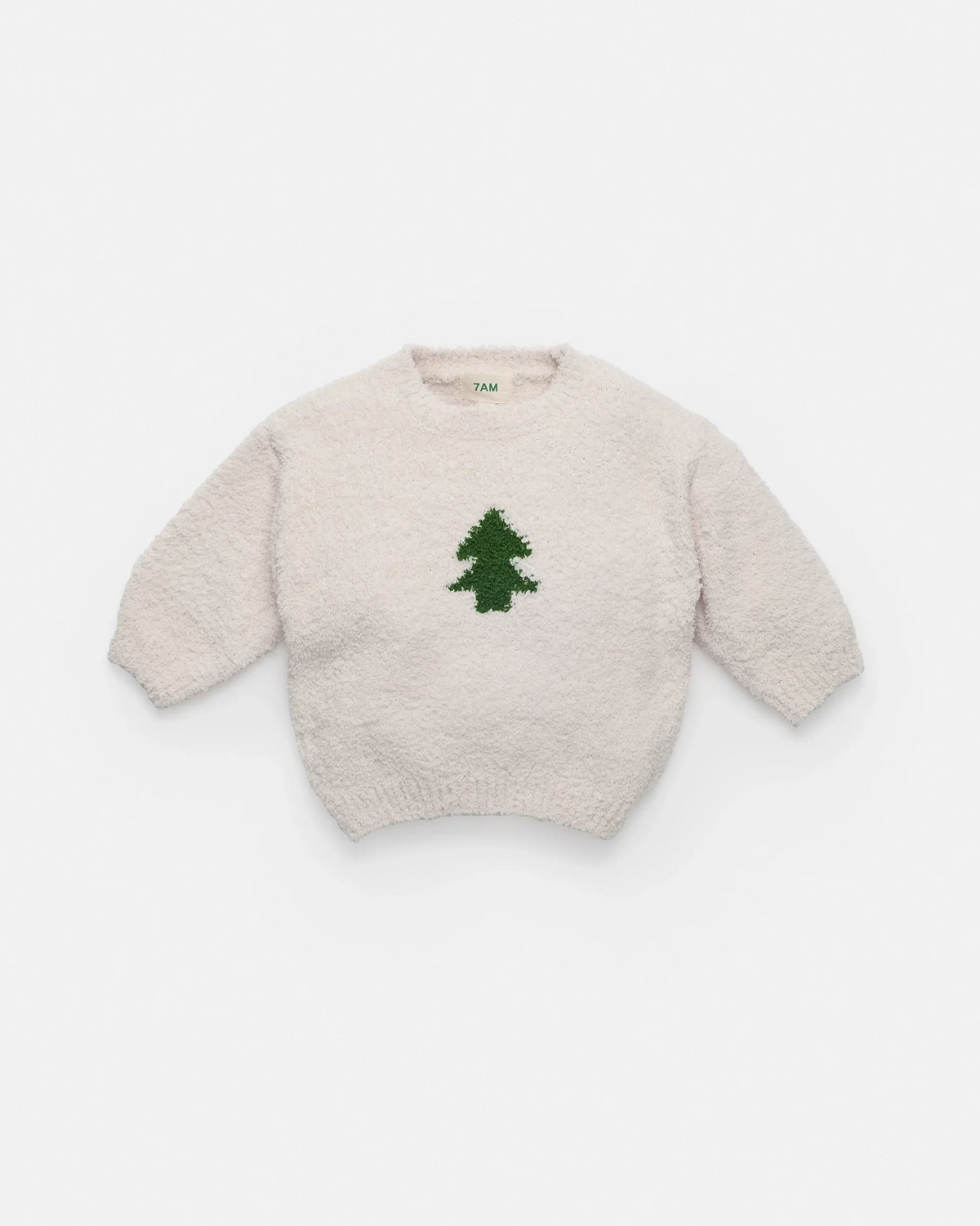 Fuzzy Holiday Boxy Sweater - Ecru Ivy