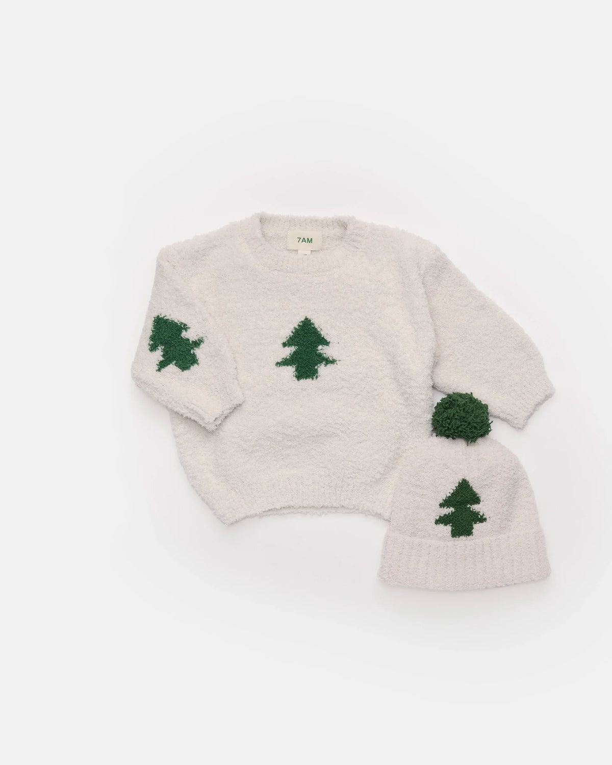 Fuzzy Holiday Boxy Sweater - Ecru Ivy