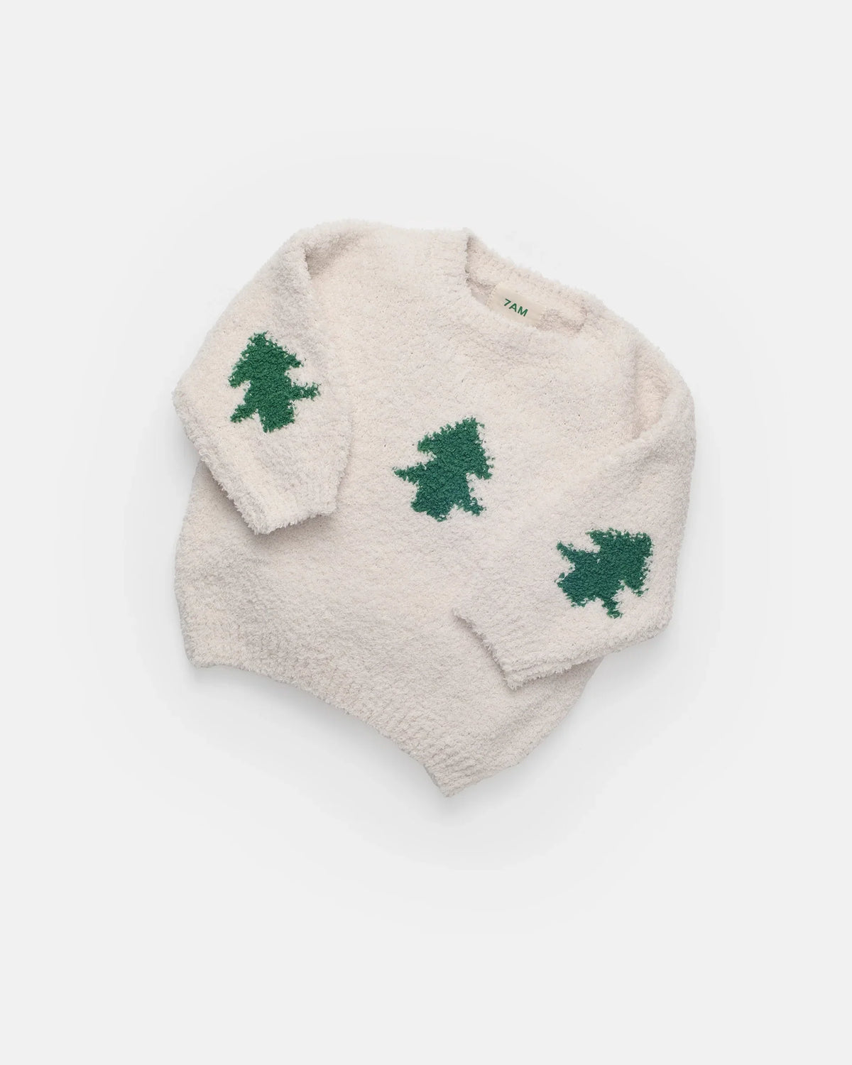 Fuzzy Holiday Boxy Sweater - Ecru Ivy
