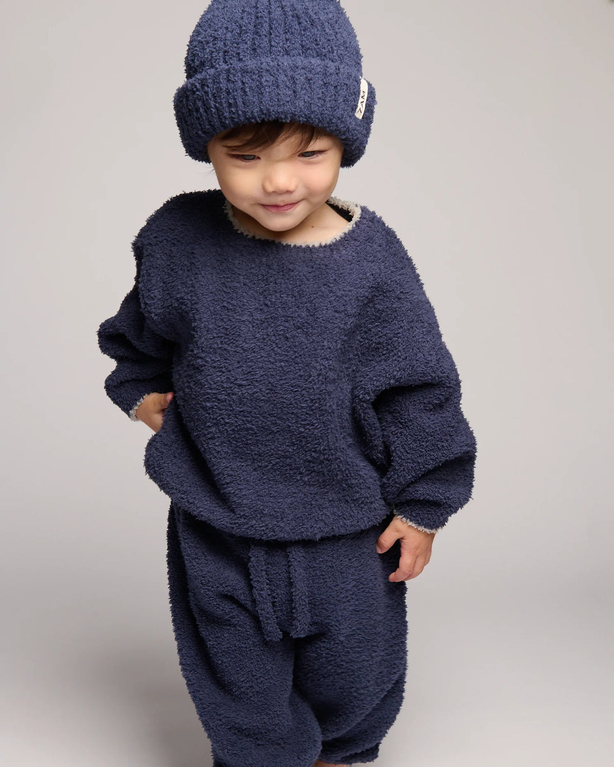 Fuzzy Boxy Sweater - Navy
