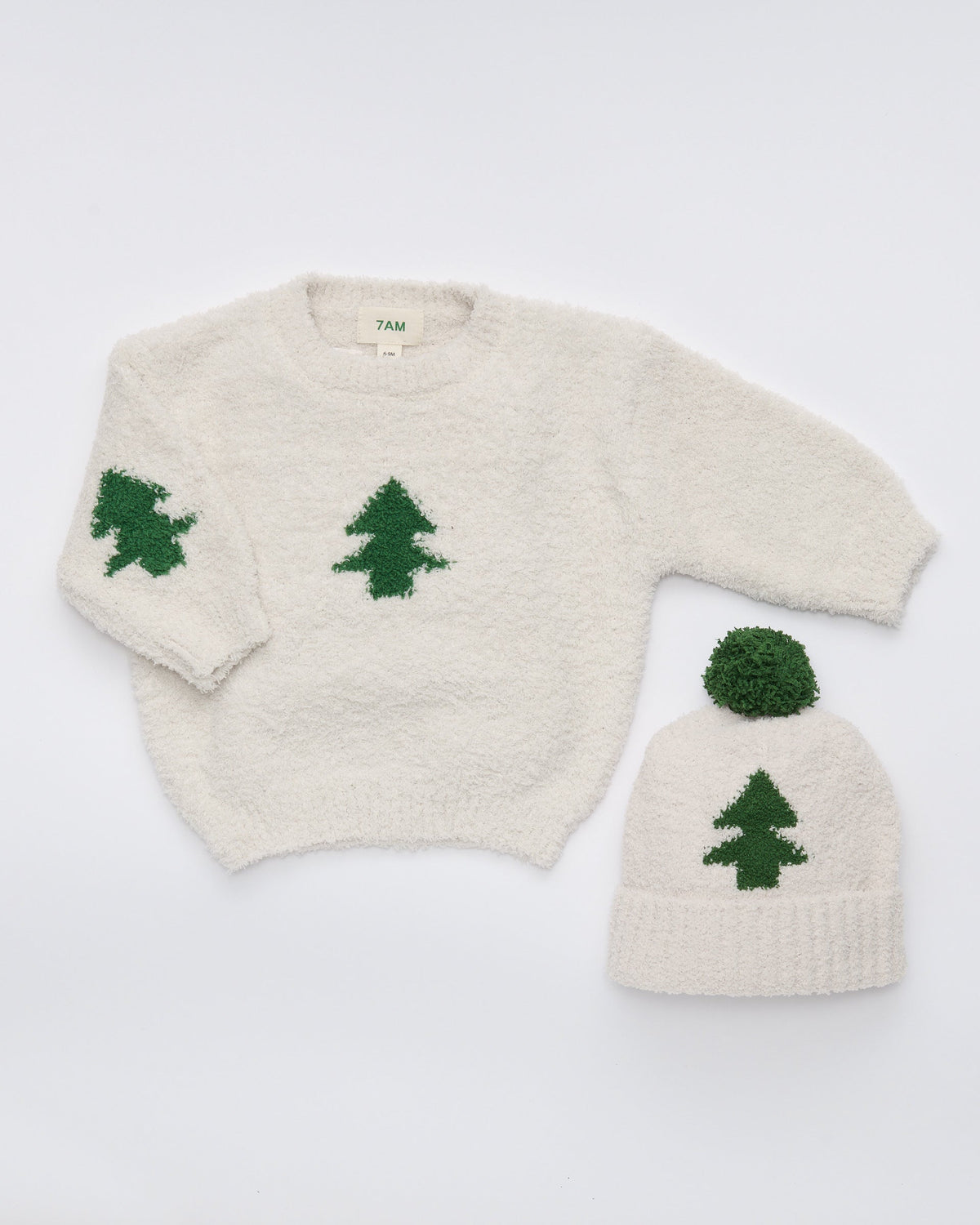 Fuzzy Holiday Beanie - Ecru Ivy