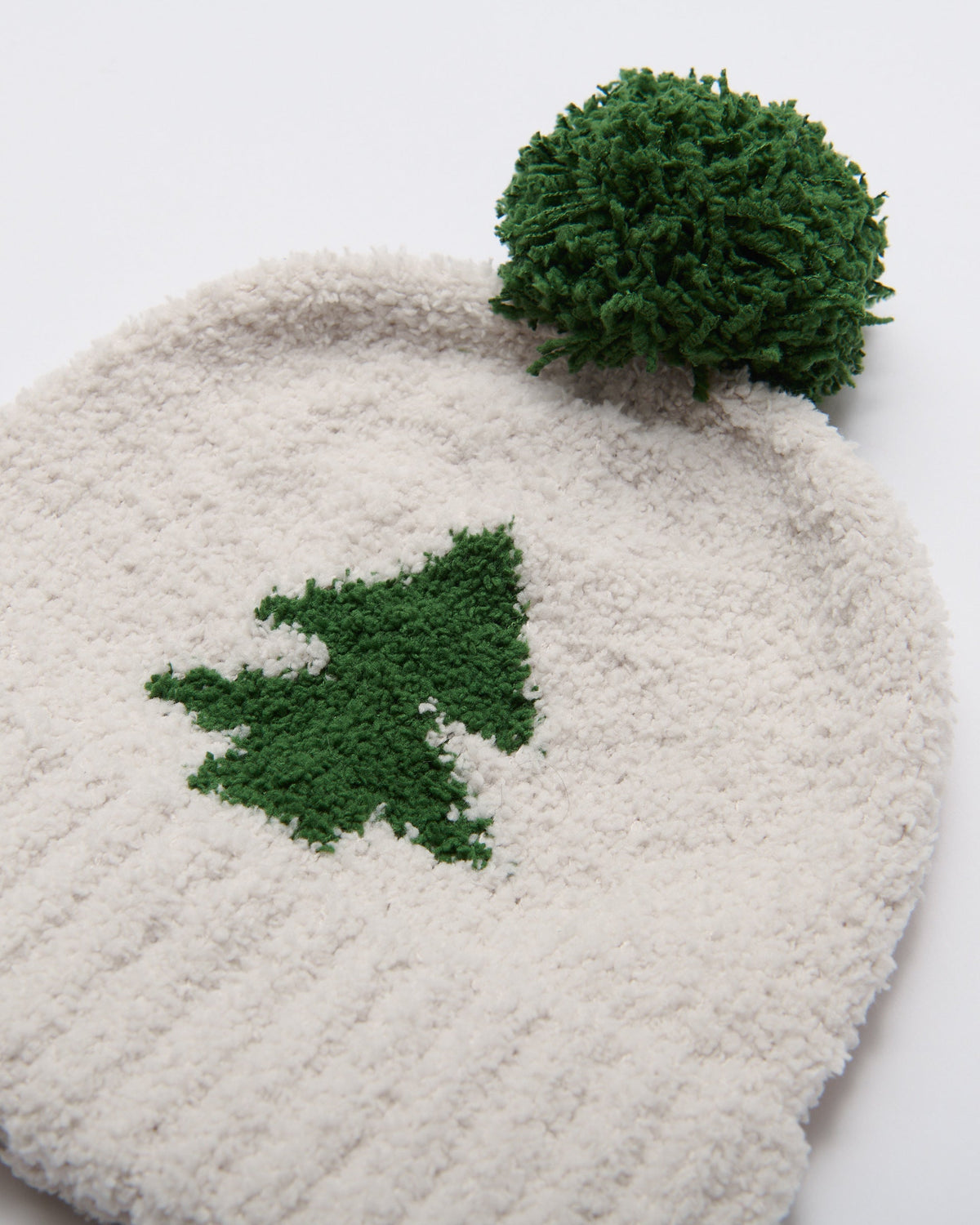 Fuzzy Holiday Beanie - Ecru Ivy