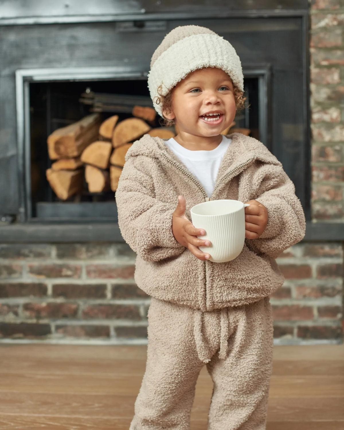 Fuzzy Lounge Pants - Taupe