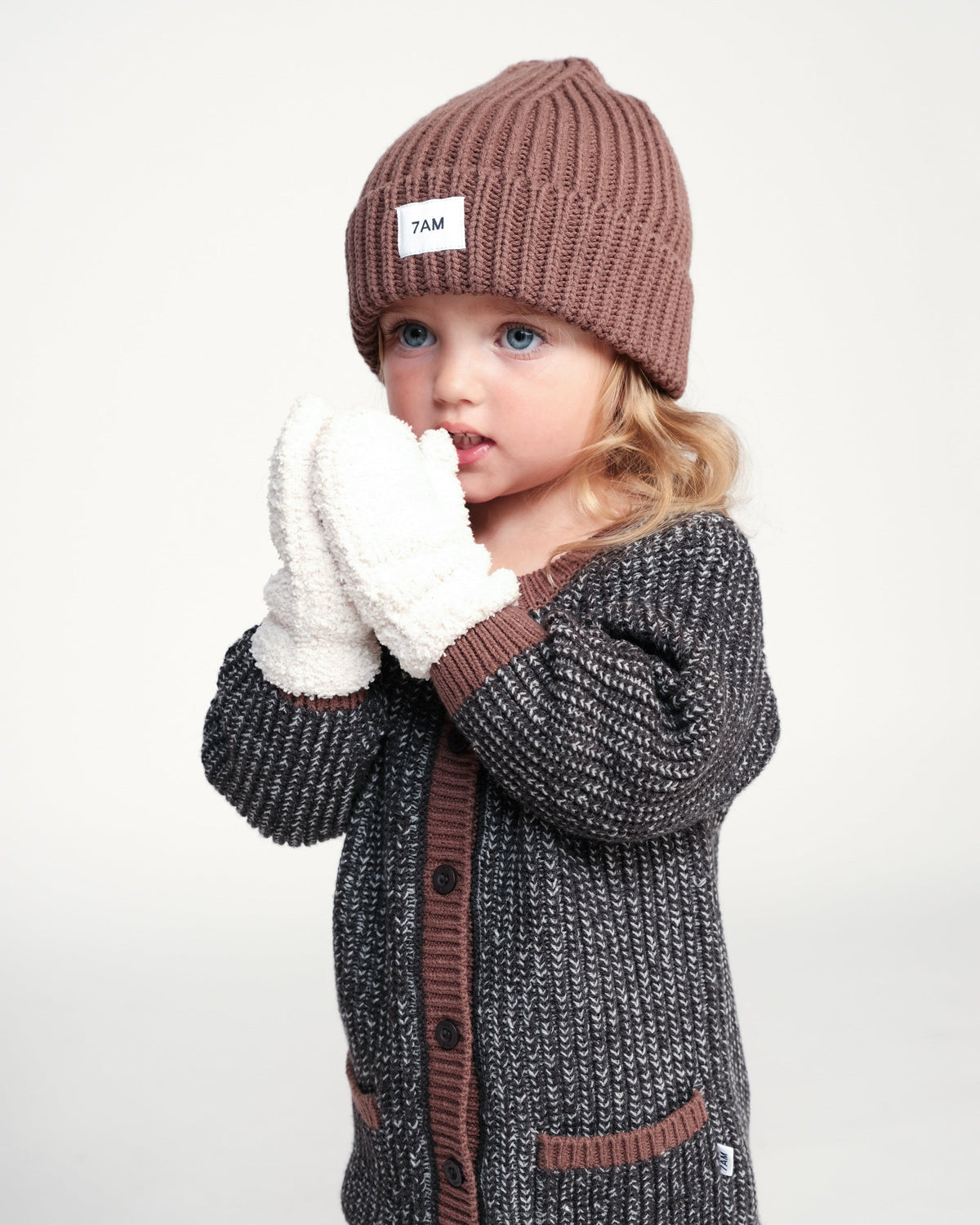 Fuzzy Mittens - Ash Rose