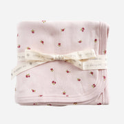 Organic Cotton Swaddle Blanket, Rose Flower