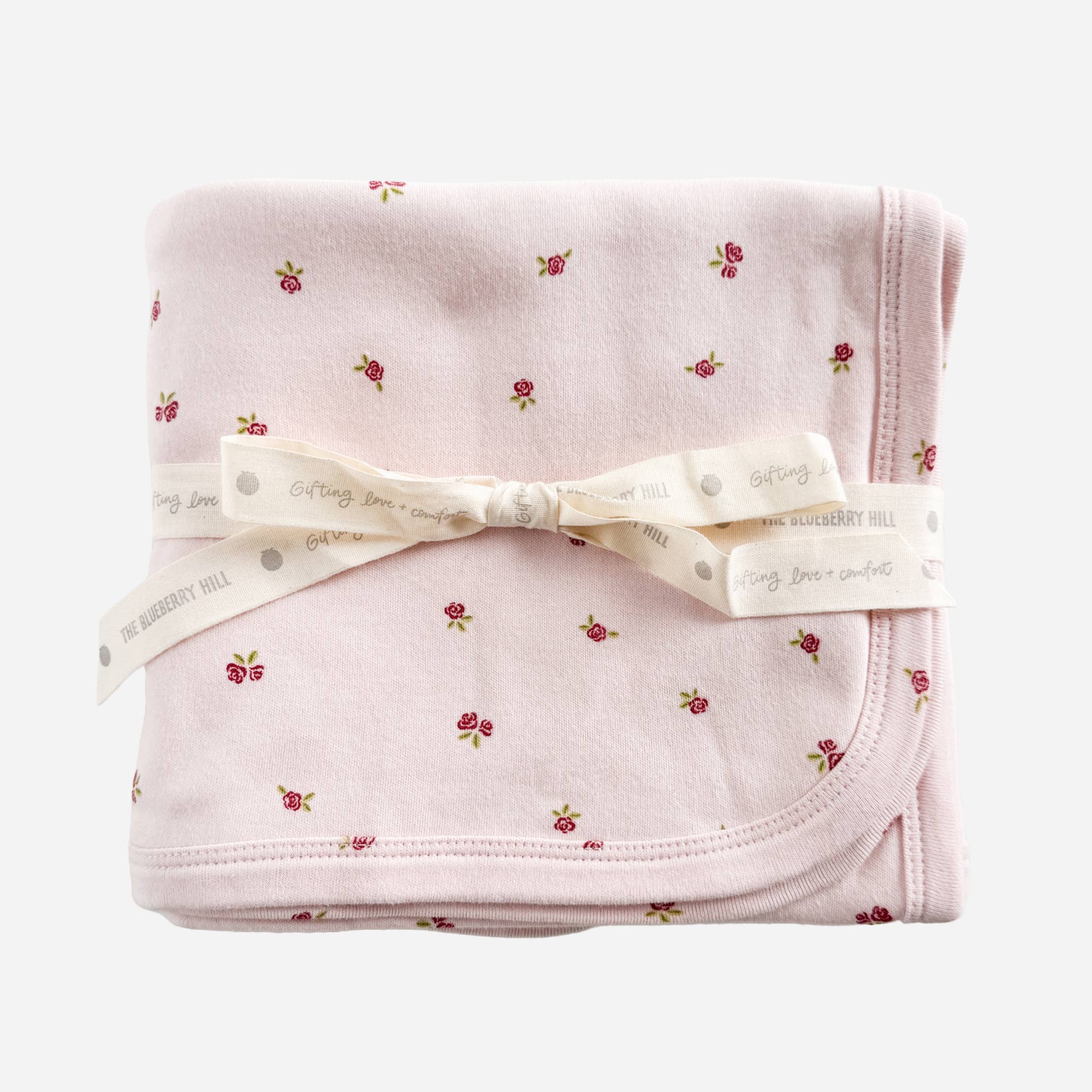 Organic Cotton Swaddle Blanket, Rose Flower