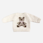 Teddy Bear Sweater, Pink Bow