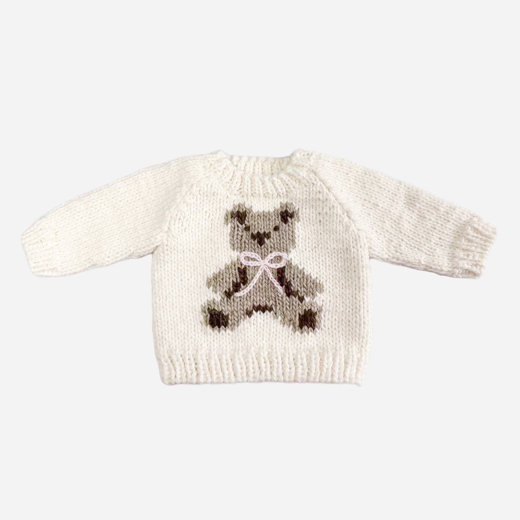 Teddy Bear Sweater, Pink Bow