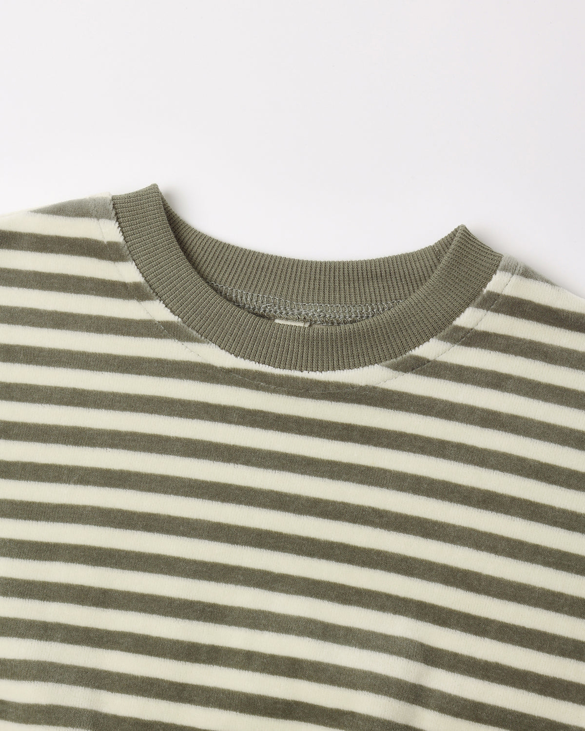 Velour Relaxed Sweatshirt || Spruce Stripe