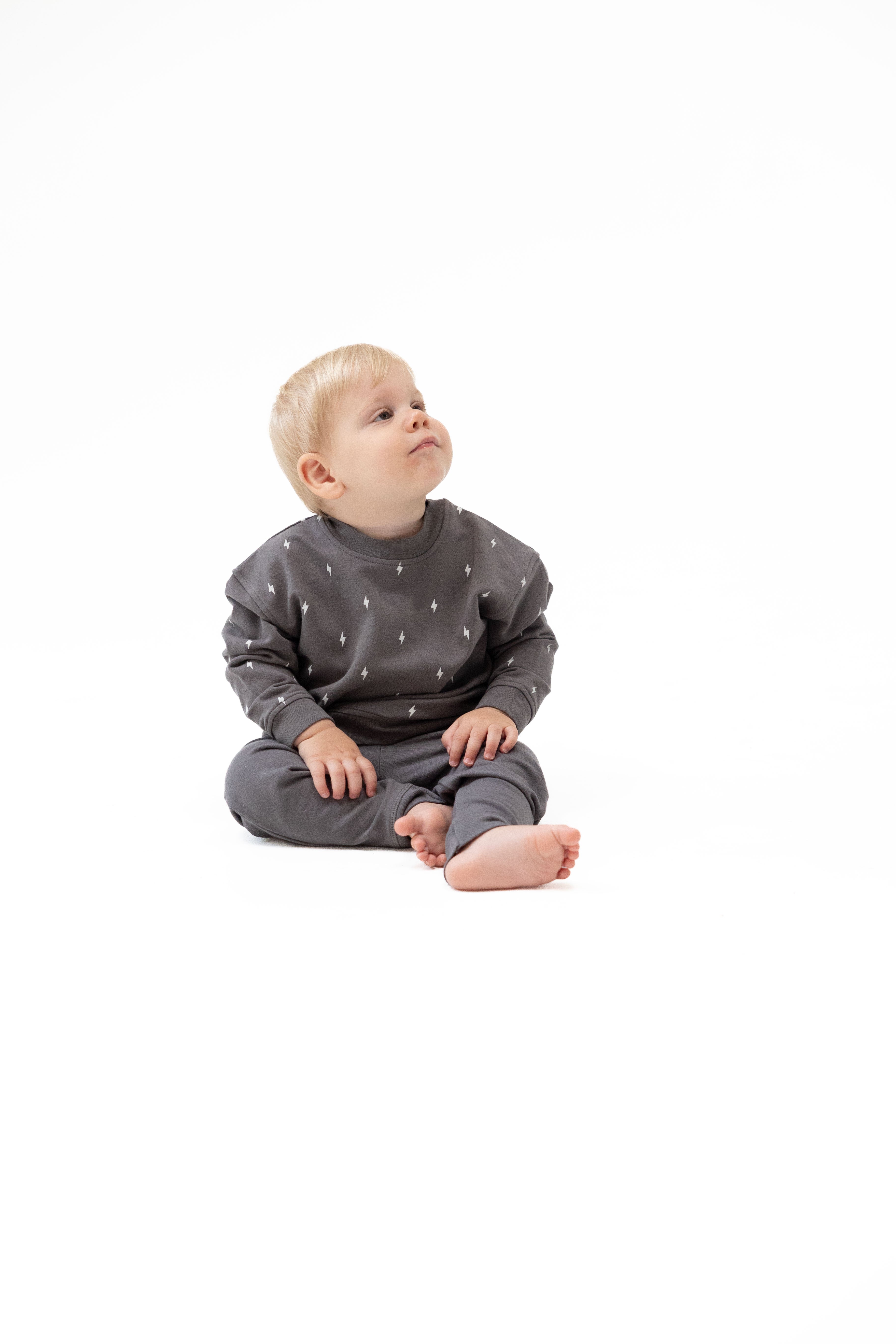 Lightning Bolt French Terry - Drop Sleeve Sweatshirt