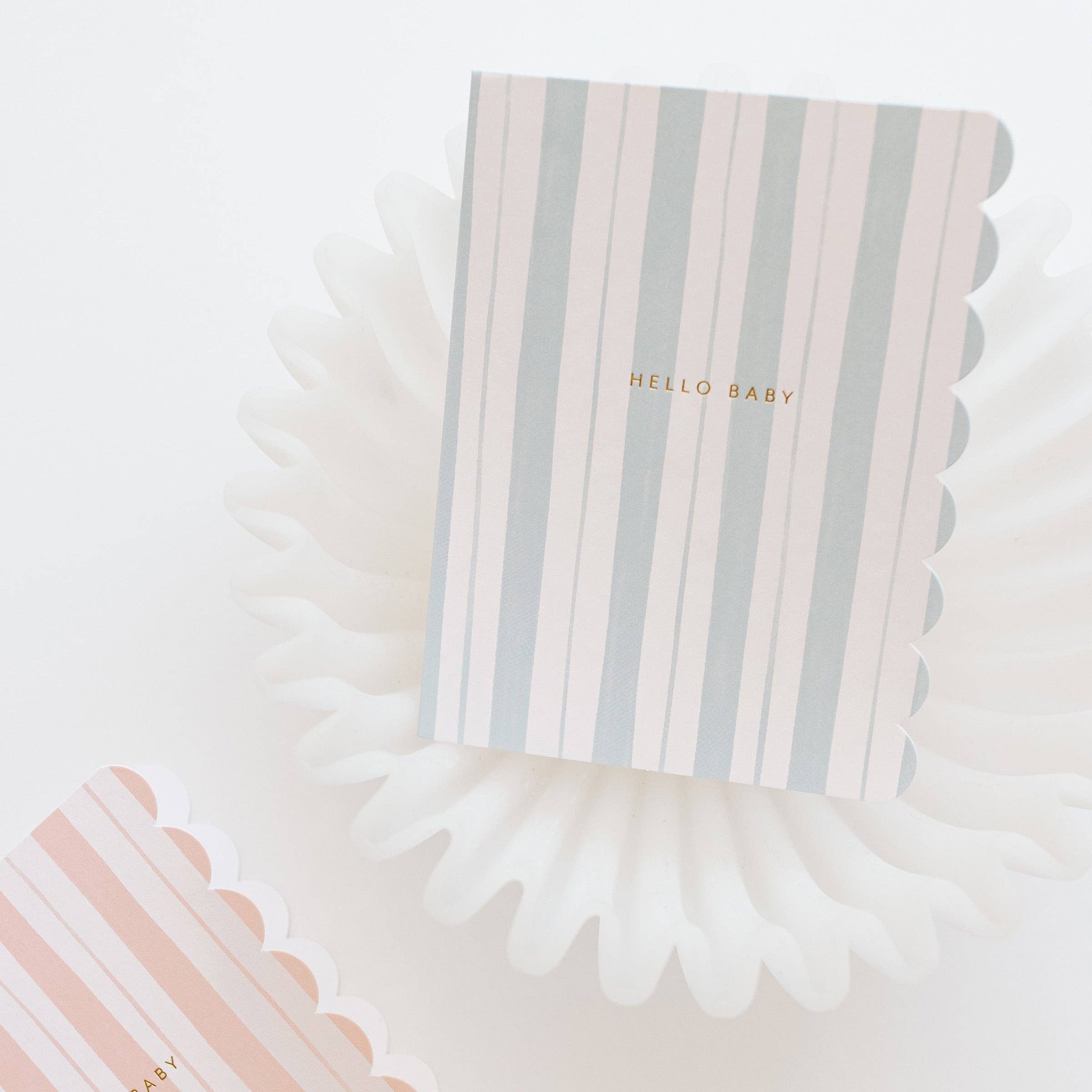 Baby Stripes Blue Greeting Card