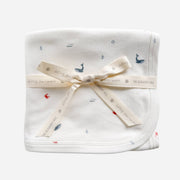 Organic Cotton Swaddle Blanket, Nautical Ocean