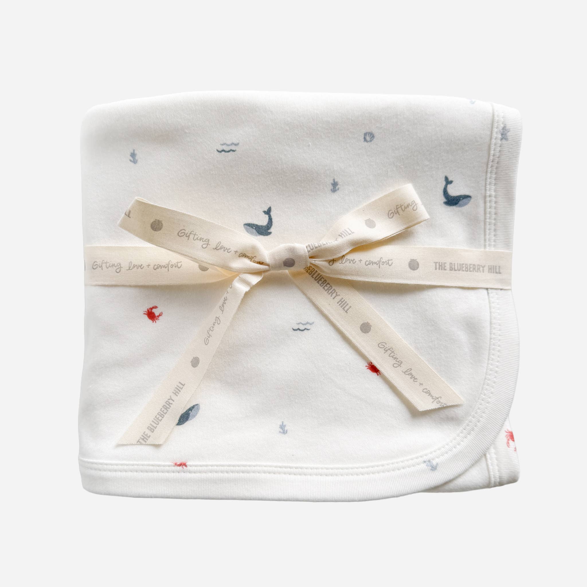 Organic Cotton Swaddle Blanket, Nautical Ocean