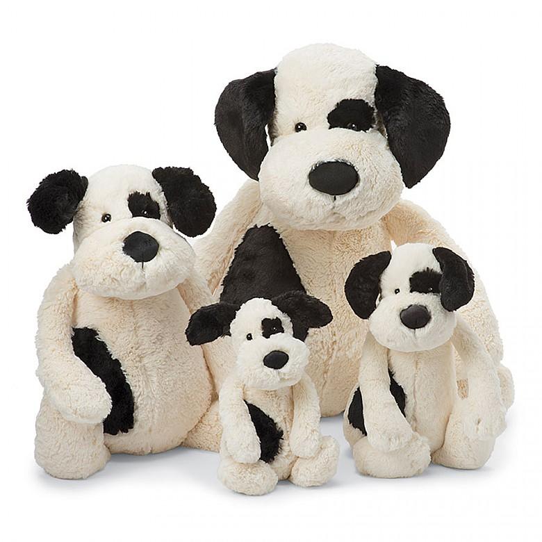 Bashful Black and Cream Puppy Rufferty | Jellycat