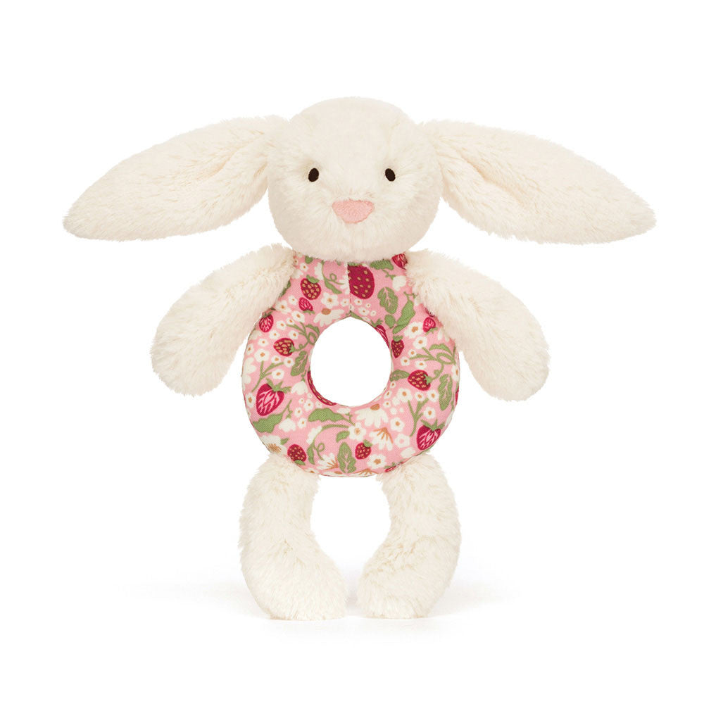 Blossom Cream Bunny 'Berry' Ring Rattle | Jellycat