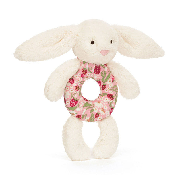Blossom Cream Bunny 'Berry' Ring Rattle | Jellycat