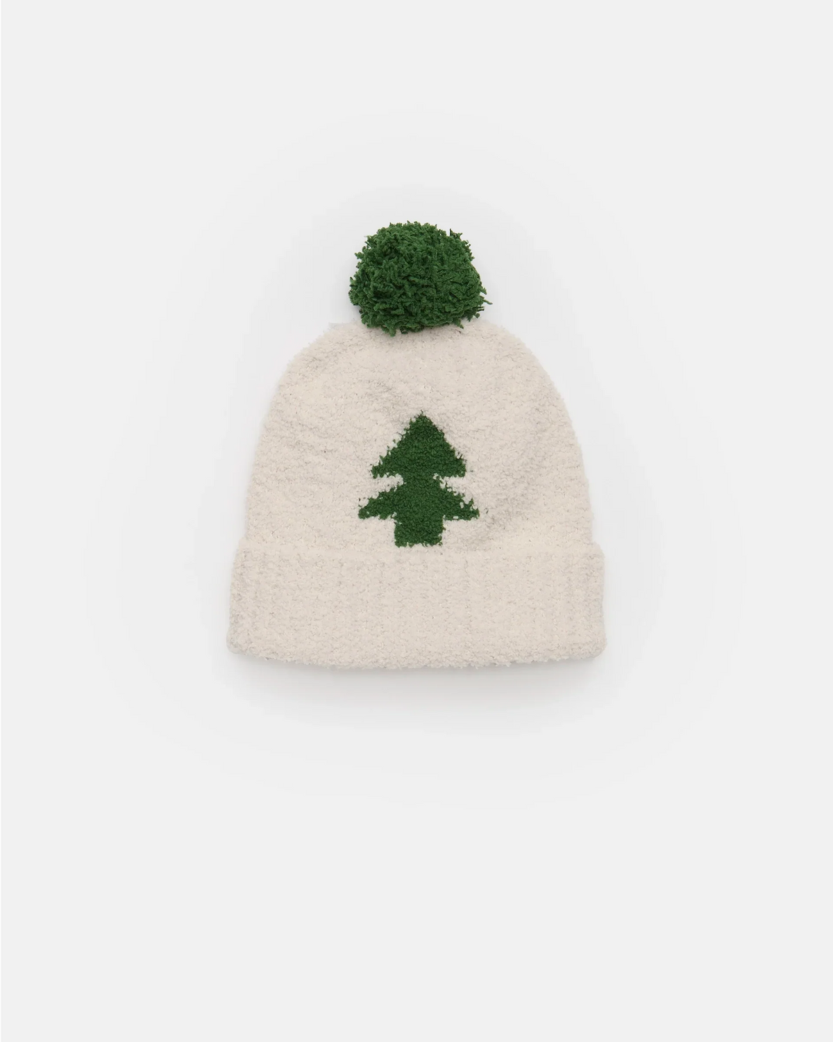Fuzzy Holiday Beanie - Ecru Ivy