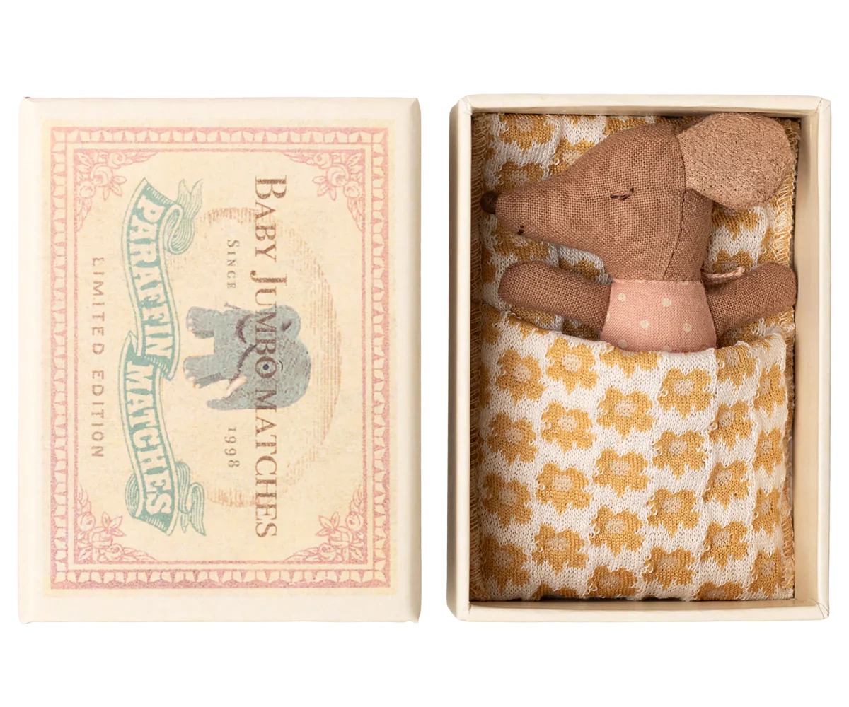 Sleepy Wakey Baby Mouse in Matchbox - Rose | Maileg