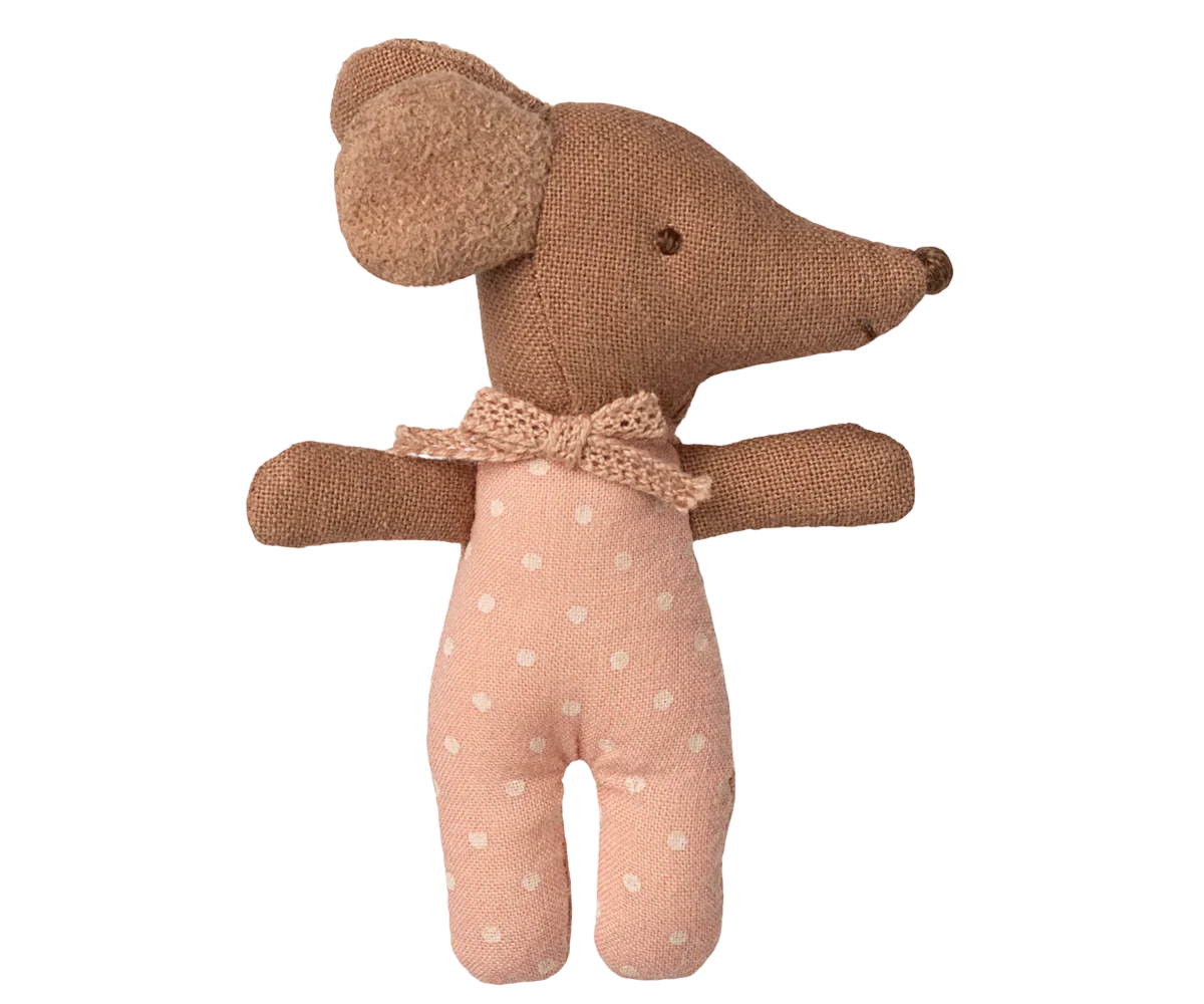 Sleepy Wakey Baby Mouse in Matchbox - Rose | Maileg