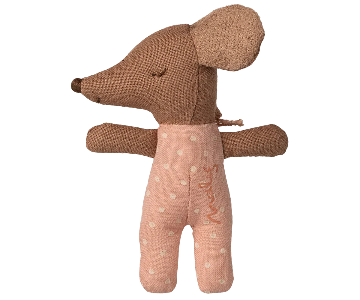 Sleepy Wakey Baby Mouse in Matchbox - Rose | Maileg