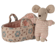 Baby mouse in carry cot - Rose | Maileg