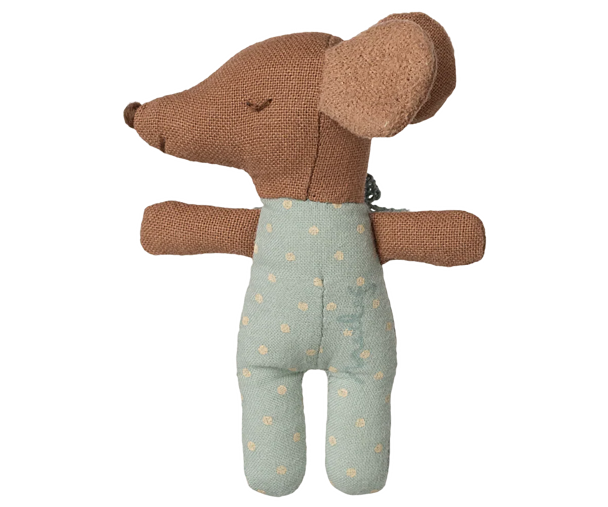 Sleepy Wakey Baby Mouse in Matchbox - Blue | Maileg