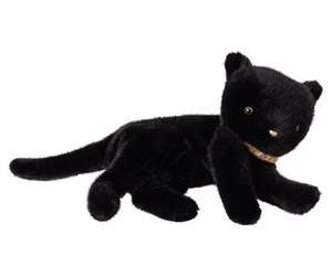 Sleeping kitten plush, Medium - Black | Maileg