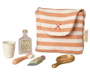 Tooth Brush Set in Bag, Mouse - Coral Stripe | Maileg