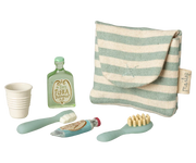 Tooth Brush Set in Bag, Mouse - Blue Stripe | Maileg