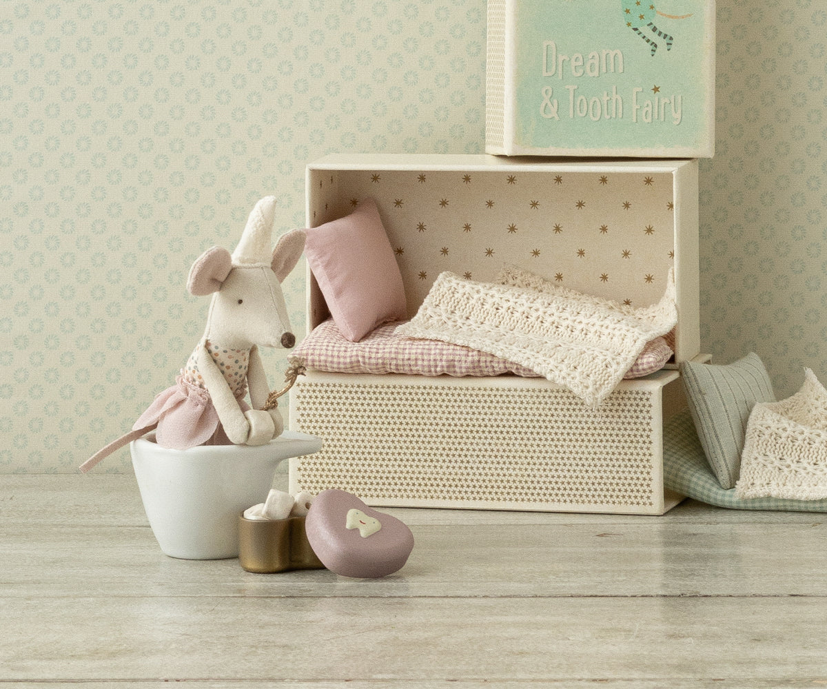 Tooth Fairy Mouse, Little Sister in Matchbox | Maileg