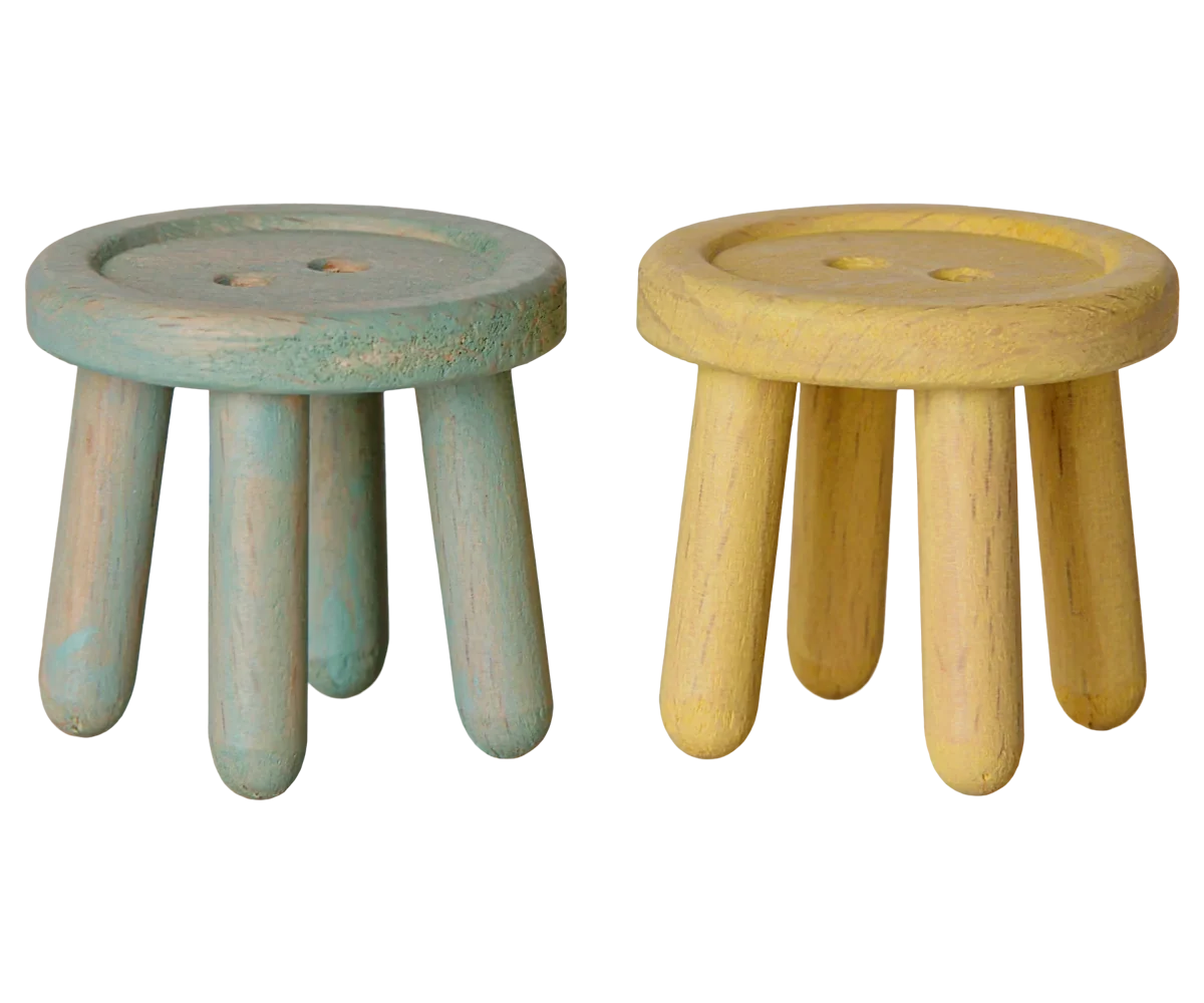 Stool Set, Mouse - Mint/Light Yellow | Maileg