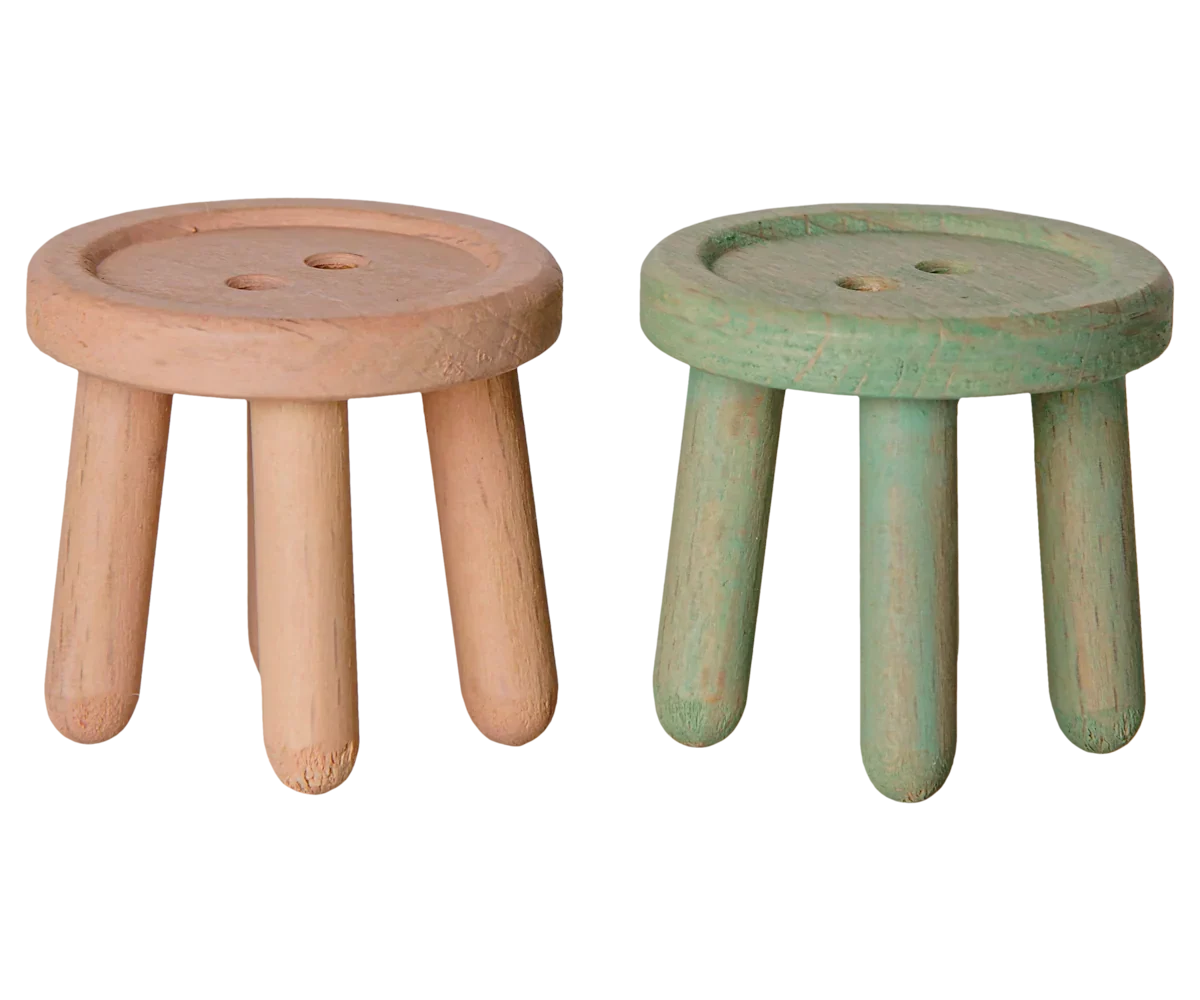 Stool Set, Mouse - Light Rose/Light Mint | Maileg