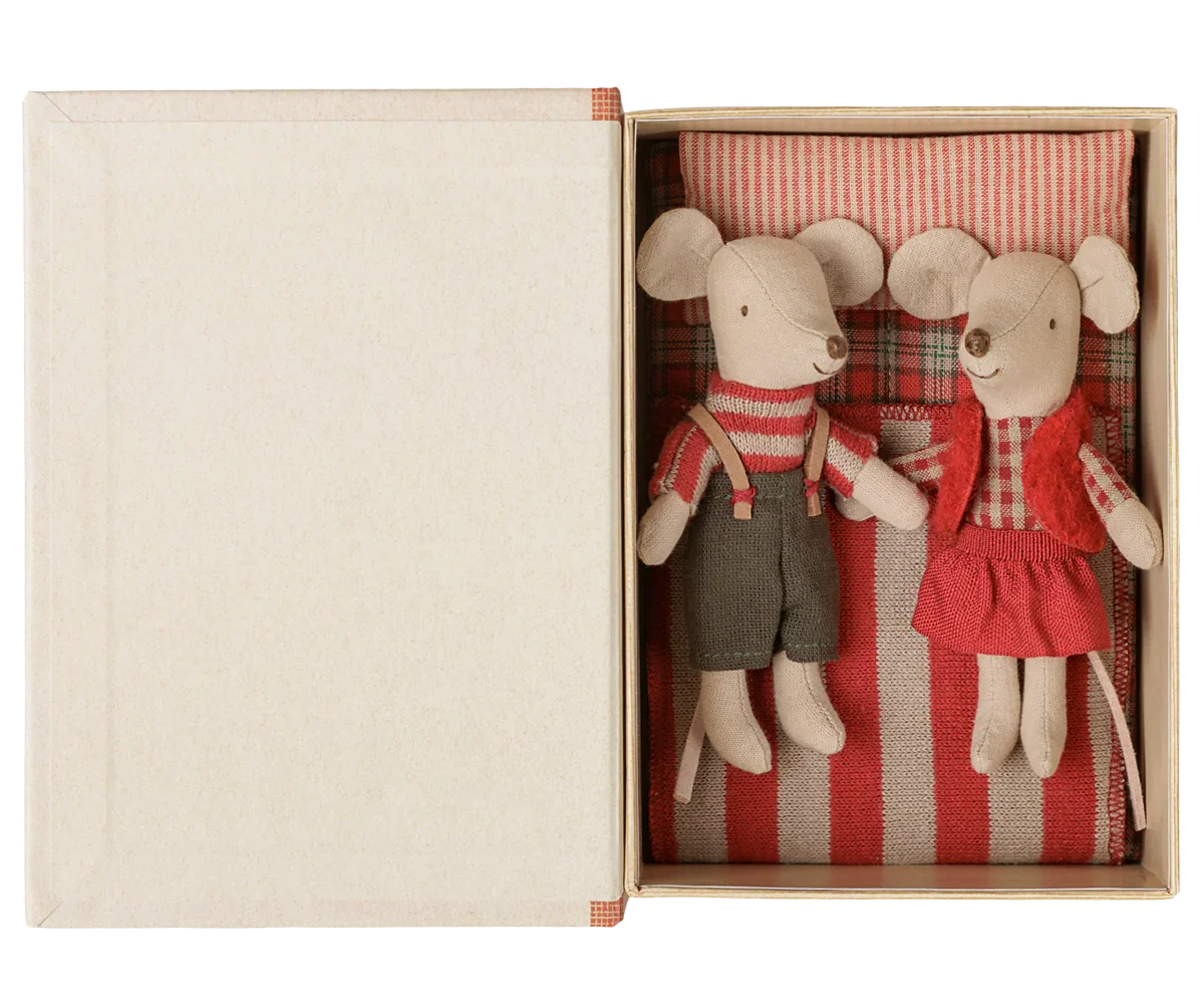 Christmas Twin Mice, Little Sister and Brother in Book | Maileg
