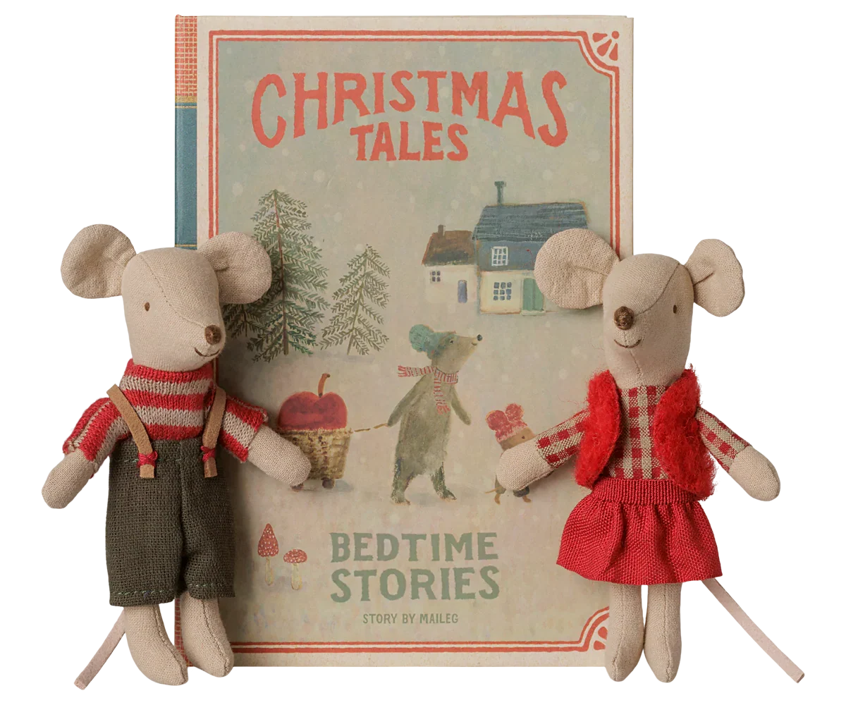 Christmas Twin Mice, Little Sister and Brother in Book | Maileg