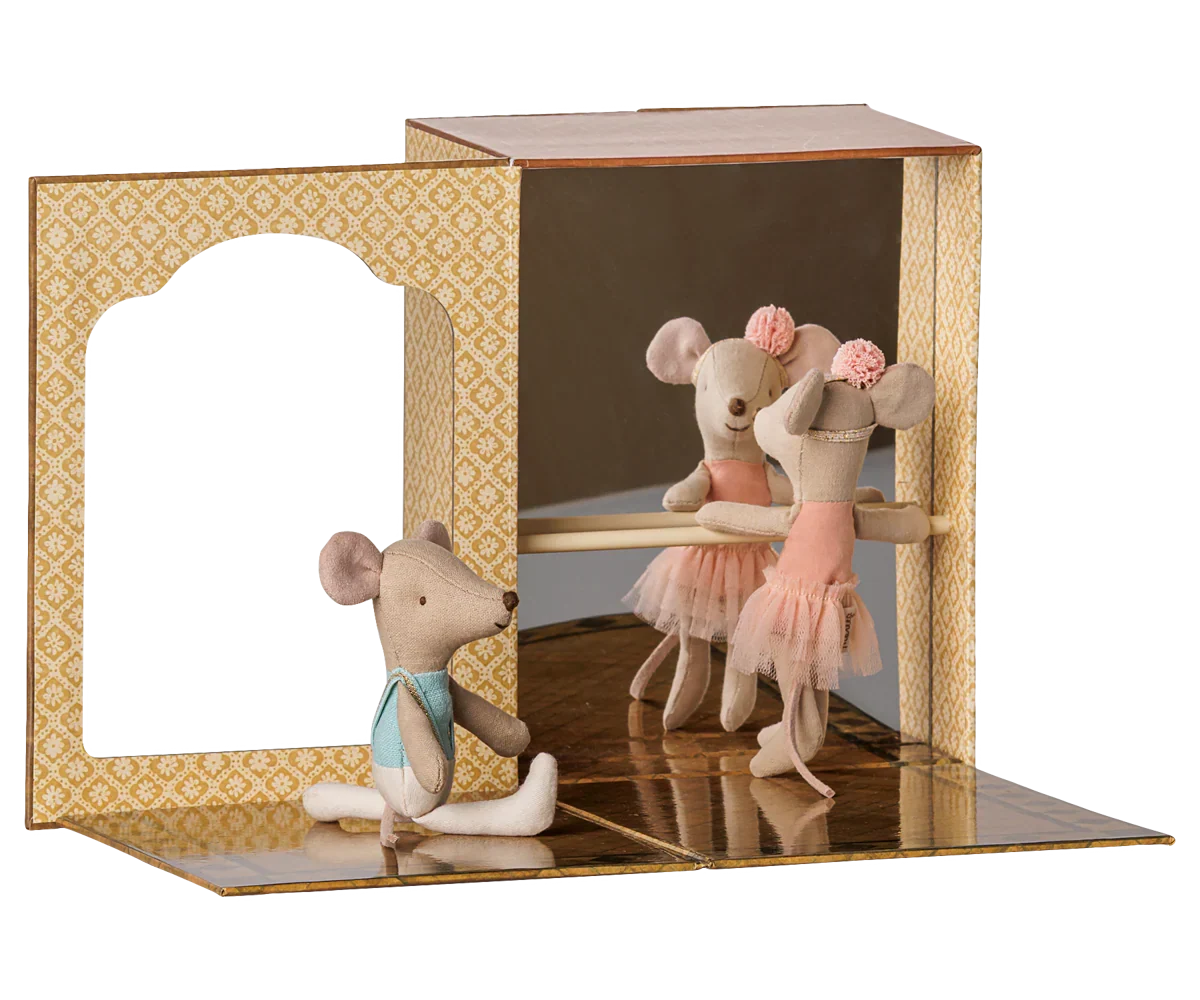 Ballet Mice in Dance Studio, Little Sister and Brother | Maileg