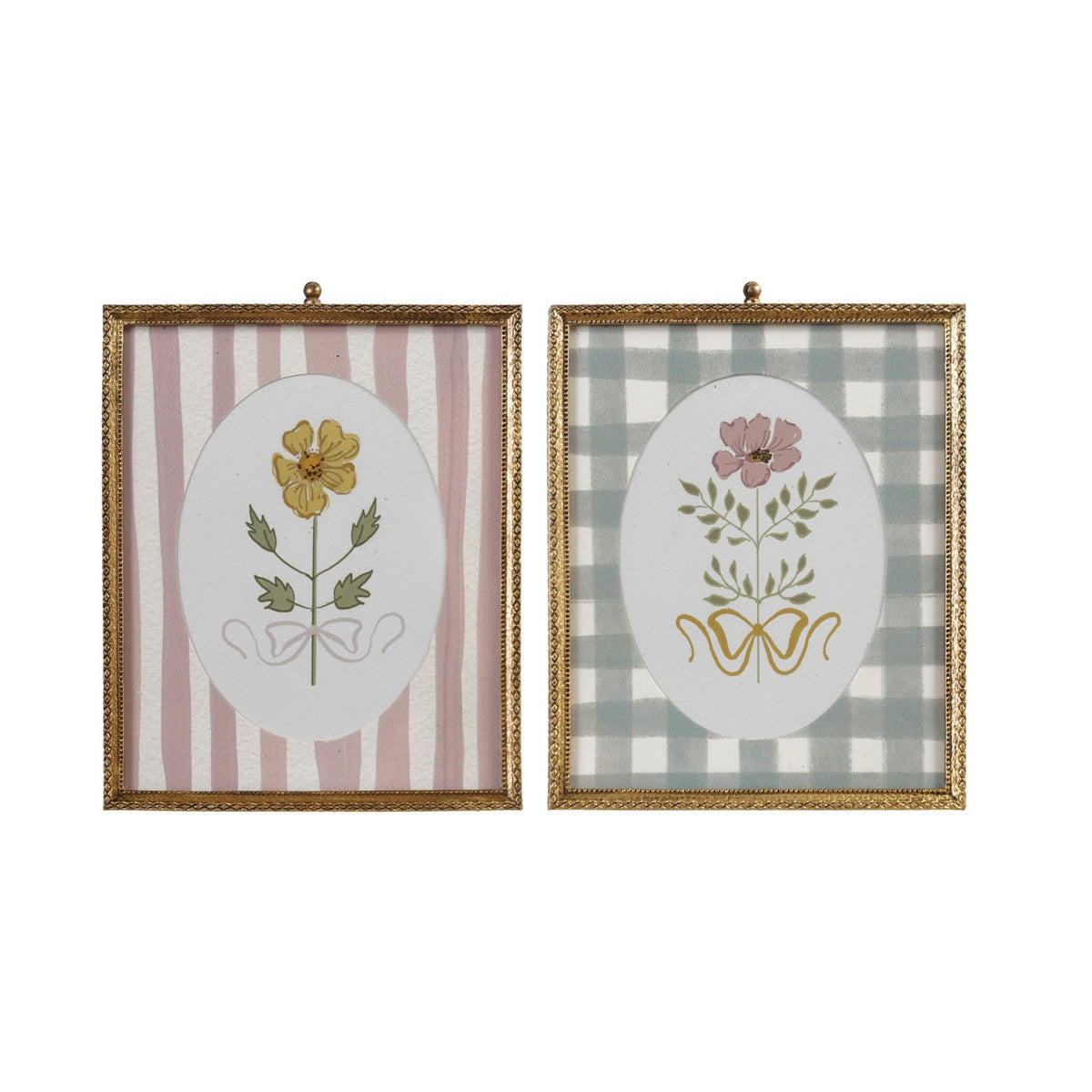 Pewter Framed Glass Wall Decor