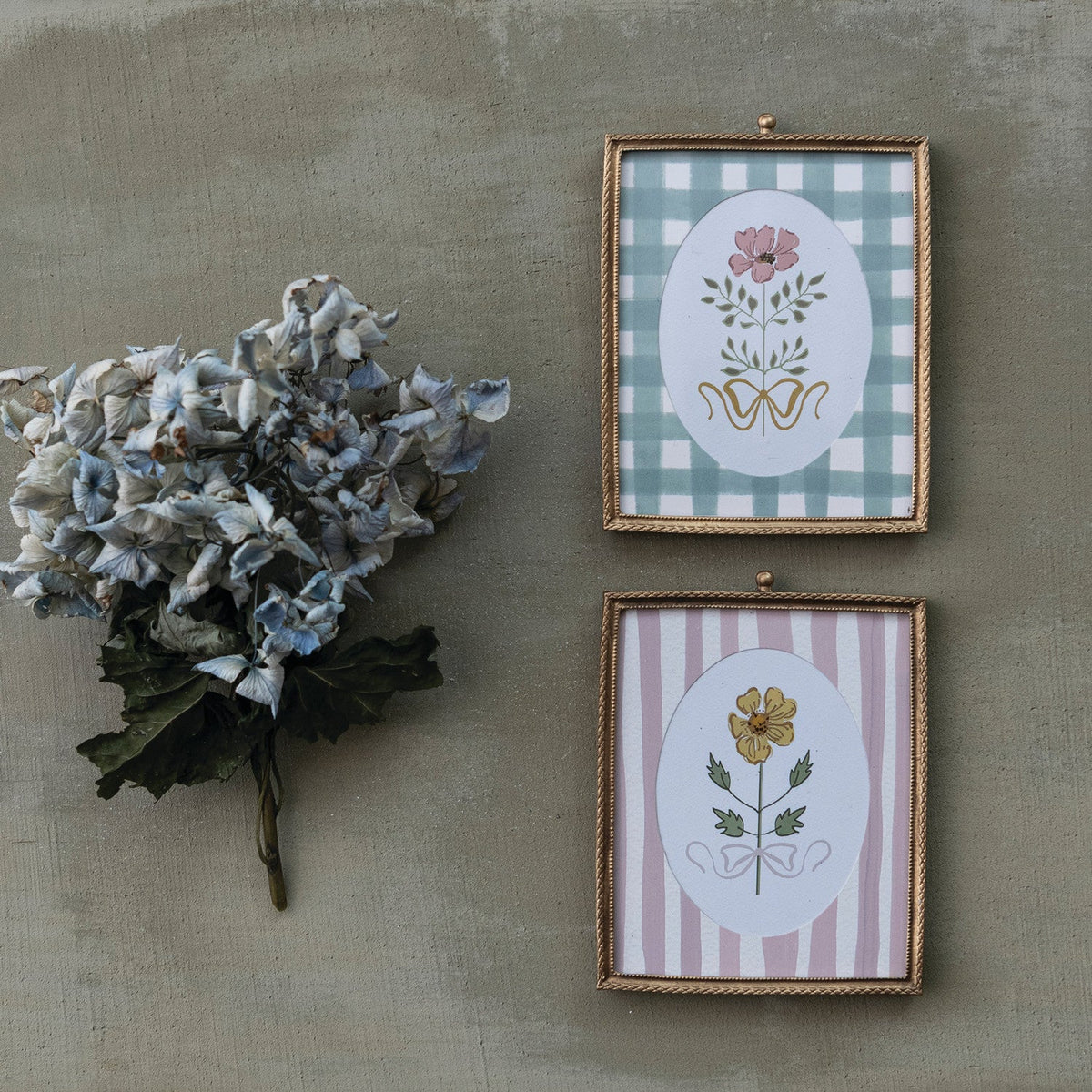 Pewter Framed Glass Wall Decor