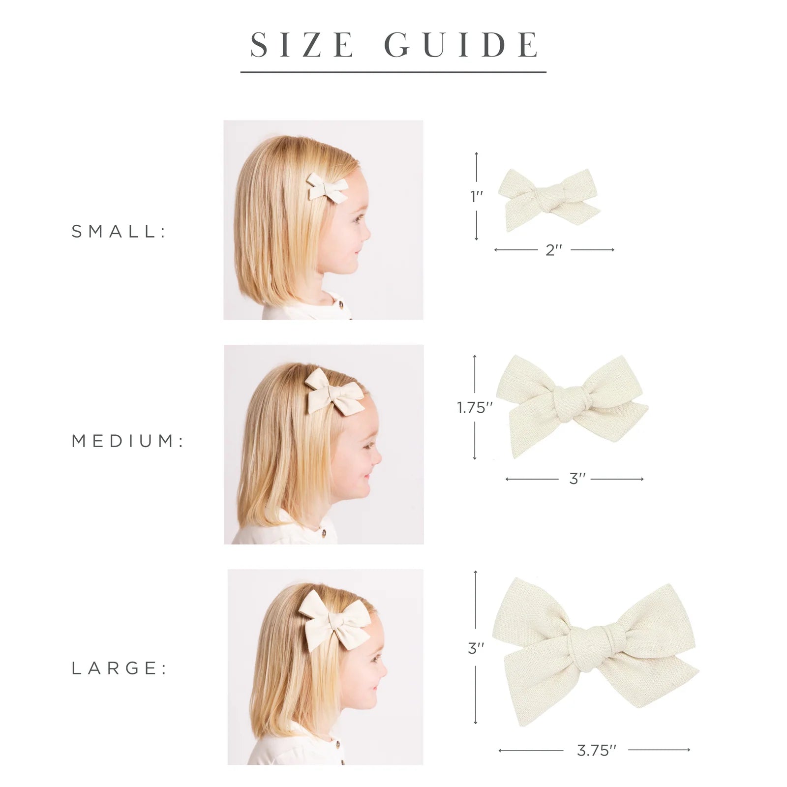 Linen Bow - Dove Clip