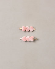 Velvet Heart Clips || Rose