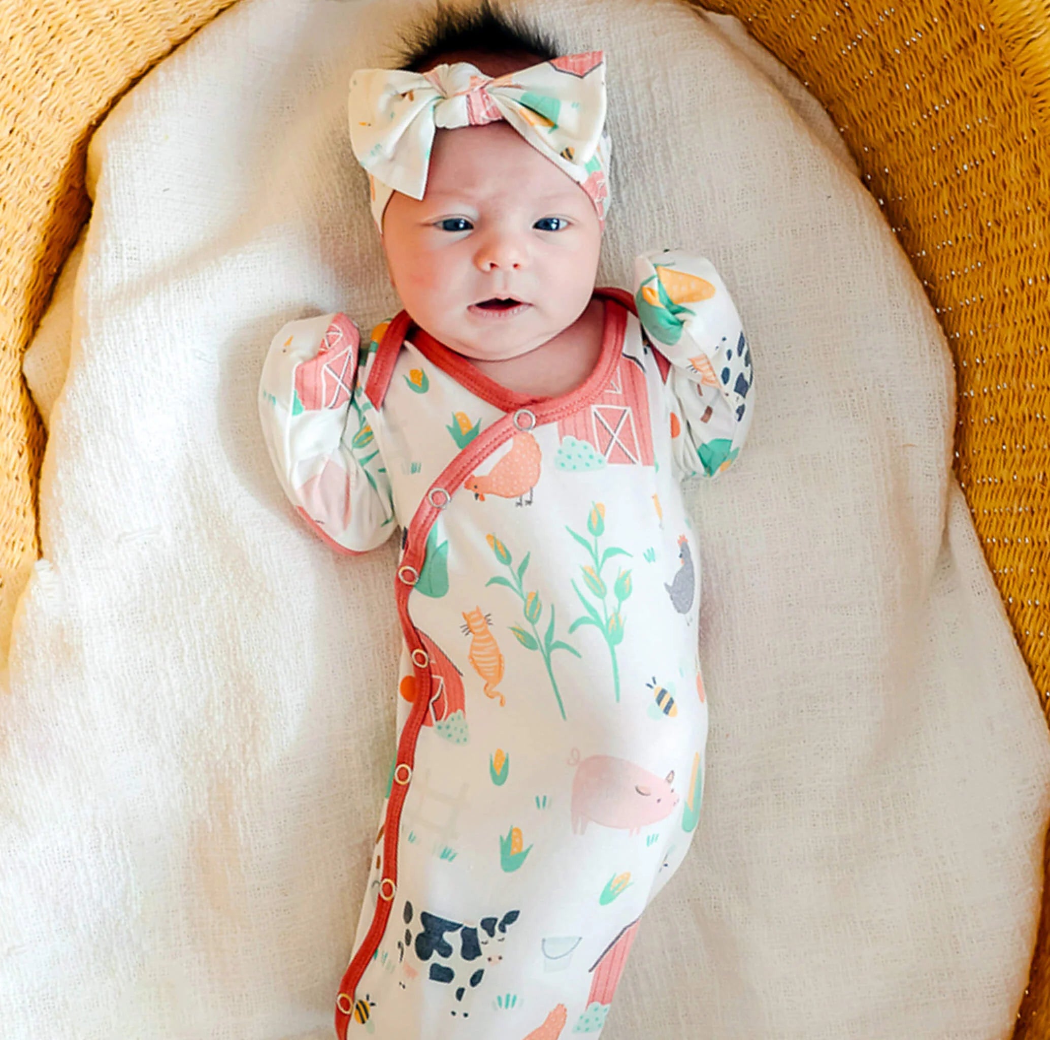 Farmstead Newborn Knotted Gown