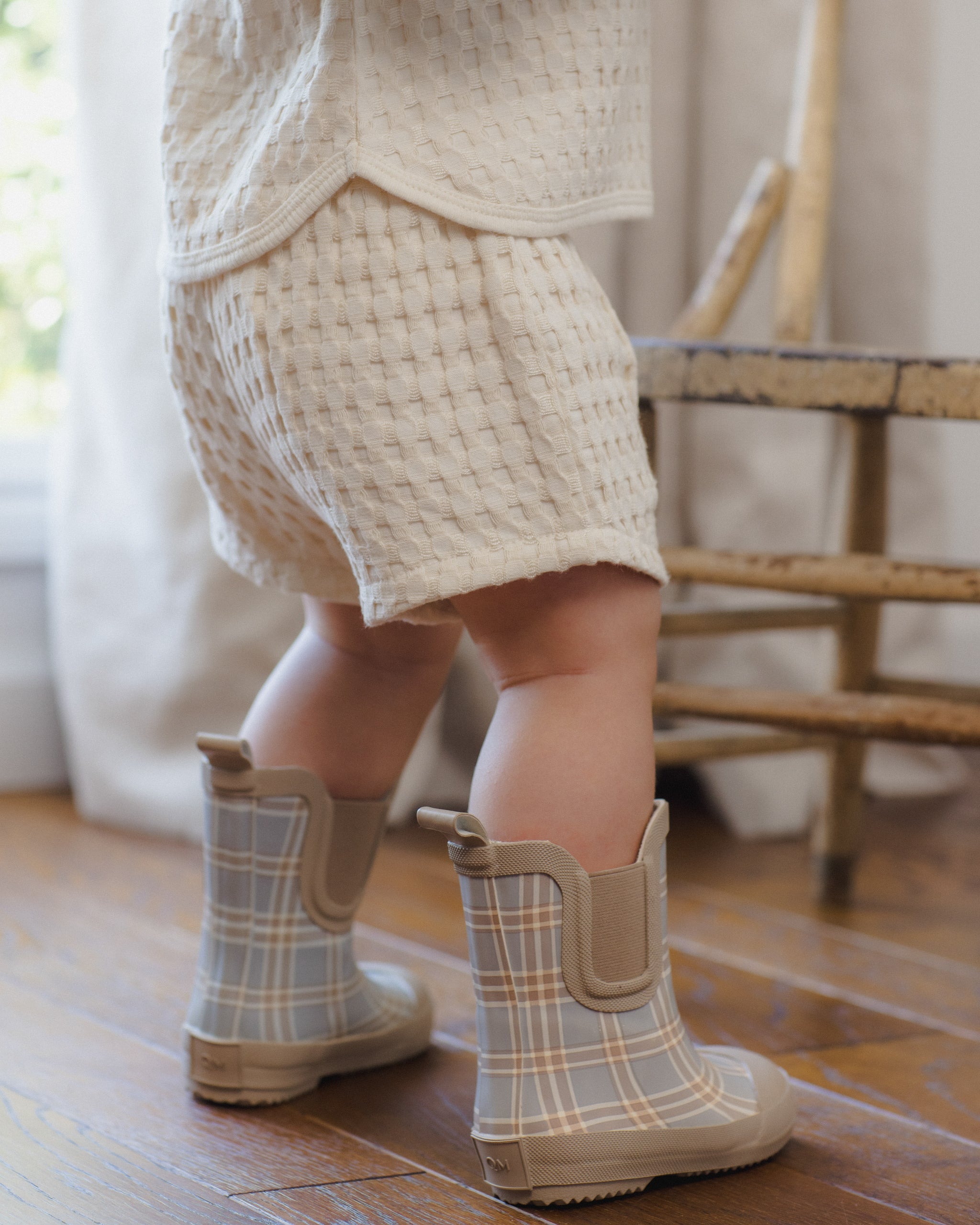 Rain Boot || Blue Plaid