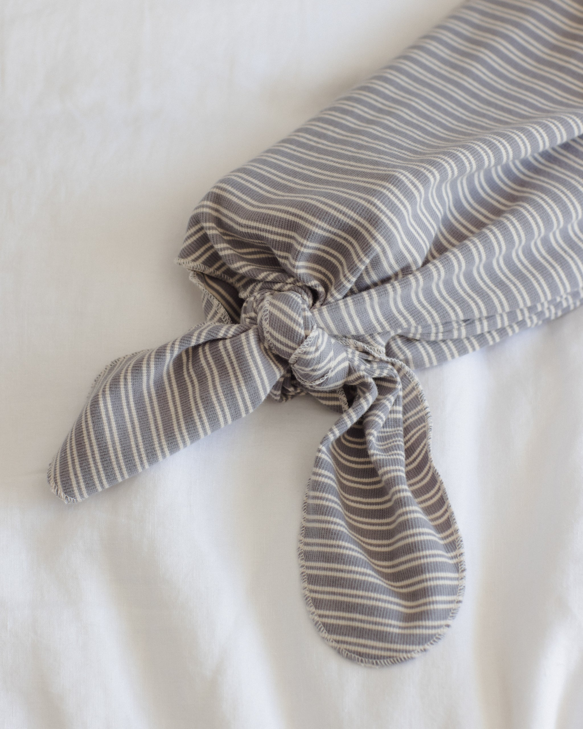Knotted Baby Gown + Hat Set || Slate