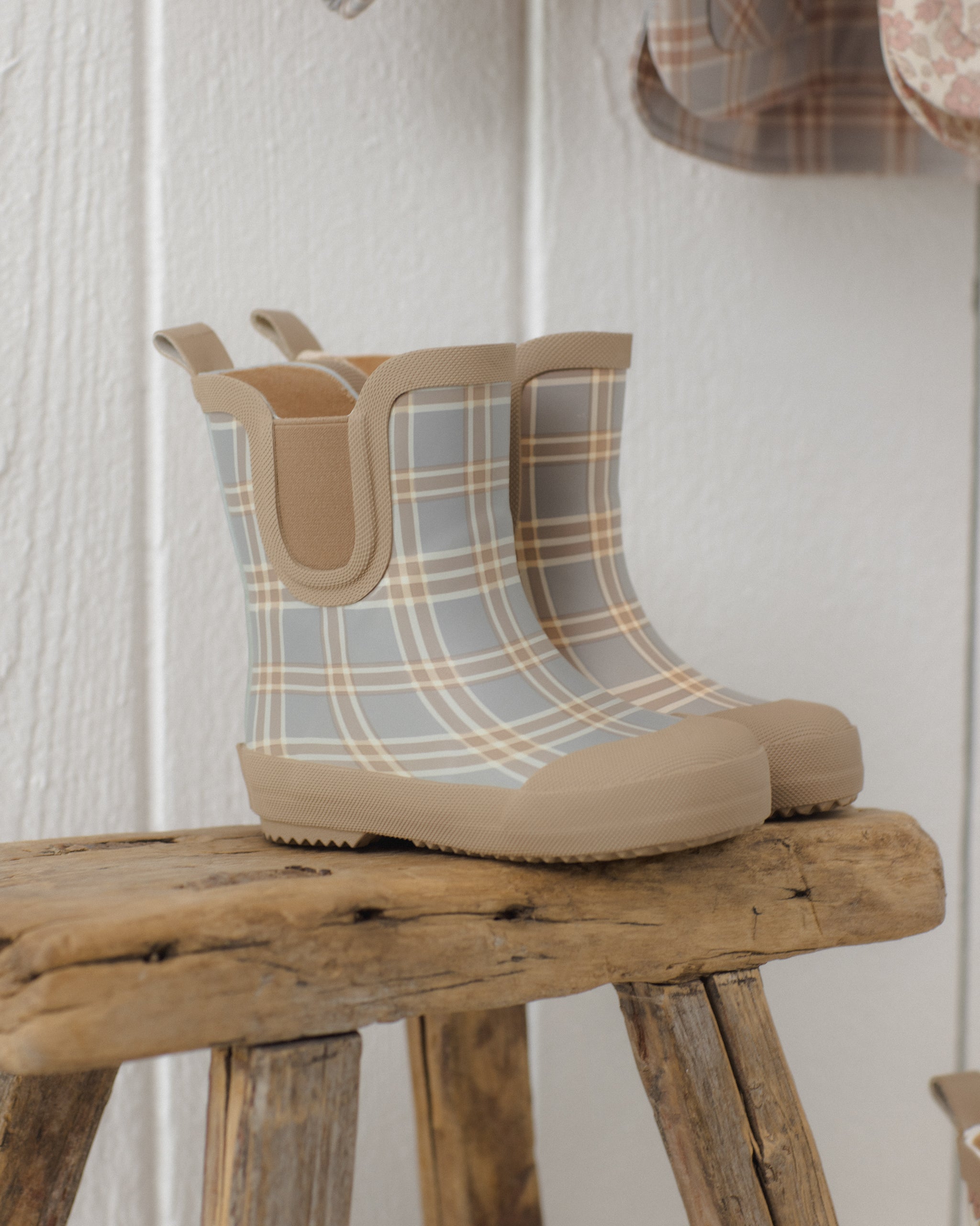Rain Boot || Blue Plaid
